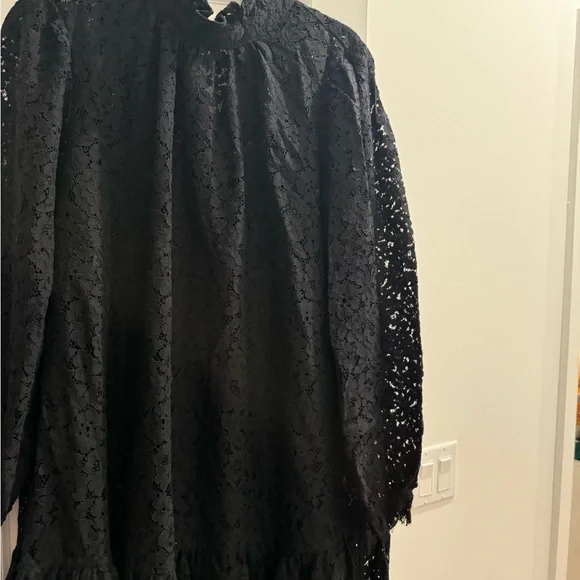 J. Crew Charcoal Lace Long Sleeve Dress - Picture 2 of 12